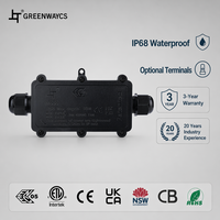 Caja de Conexiones Impermeable IP68 de 2 Vías, Carcasa de PC Greenway Resistente a los Rayos UV, Certificación ENEC y CE, para Sistemas de Cámaras de Seguridad