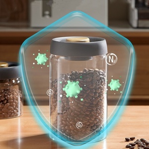 Barattolo <span class=keywords><strong>in</strong></span> <span class=keywords><strong>Vetro</strong></span> Borosilicato <span class=keywords><strong>Sottovuoto</strong></span> <span class=keywords><strong>di</strong></span> Alta Qualità per Conservazione Chicchi <span class=keywords><strong>di</strong></span> Caffè con Coperchio Nero <span class=keywords><strong>in</strong></span> ABS, Vendita Diretta dalla Fabbrica - Product Image 6