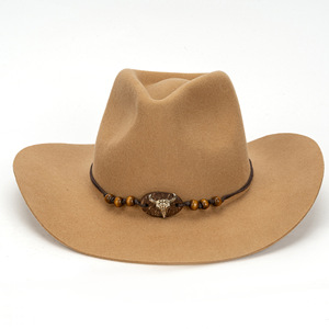 Topi Bulu Gaya Vintage Barat Unisex Berkualitas Tinggi 100% Wol Felt untuk Musim Semi Gugur, Pesta Wanita, Topi Fedora Pelindung Matahari - Product Image 2