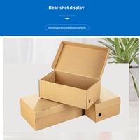 Boîte à chaussures pliable rectangulaire en carton kraft et ondulé pour baskets homme et femme, impression UV, vente en gros