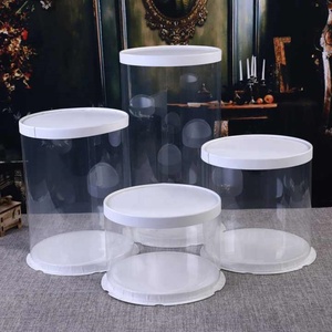 Food Grade Small Medium Large Round <b>Cake</b> <b>Box</b> Packaging <b>Clear</b> Plastic <b>Cake</b> <b>Box</b> With Lid - Product Image 1