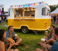 Nouvelle remorque alimentaire mobile entièrement équipée en acier inoxydable avec service de crème glacée, pizza, snacks, hot-dogs, café, restauration rapide, personnalisable
