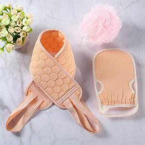 Nouvel ensemble de 3 serviettes de bain exfoliantes : ceinture de dos exfoliante et gant de douche doux - Product Image 6