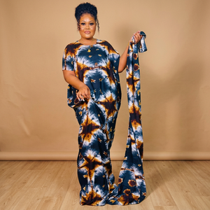 Nouvelle arrivée Robe longue kaftan pour femmes, imprimé numérique tie-dye, grande taille, élégante, pour la plage, les soirées, les occasions décontractées - Product Image 4
