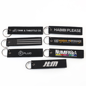 Tùy Chỉnh Dệt Vá Keychain Khuyến Mại Quà Tặng Vòng Chìa Khóa Bán Buôn Thêu Móc Khóa Tùy Chỉnh Máy Bay Phản Lực Tag Keychain - Product Image 2