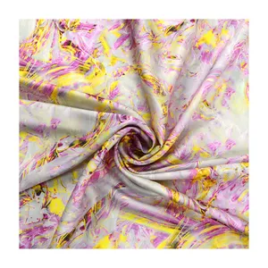Safa Textiel Custom Digitaal Printen Bloem Zijdeachtige Amani Satijn Hete Verkoop Stof Voor Vrouwen Kleding