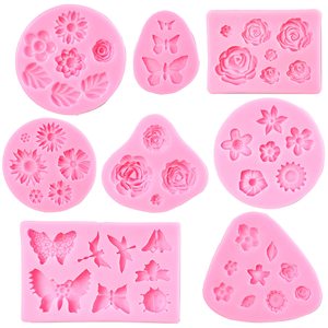 Hoa fondant khuôn hoa và bướm kẹo Silicone khuôn mẫu cho sô cô la fondant Polymer đất sét crafting dự án - Product Image 1