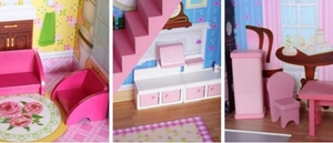 WEIFU moda ecológica diy <span class=keywords><strong>niñas</strong></span> Rosa <span class=keywords><strong>casa</strong></span> <span class=keywords><strong>de</strong></span> <span class=keywords><strong>muñecas</strong></span> <span class=keywords><strong>de</strong></span> madera - Product Image 5