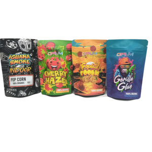 ถุง1lb โพลีเอทิลีนแบบตั้งได้พิมพ์ลายแบบกำหนดเองบรรจุภัณฑ์ถุงแบบพับเก็บได้และกันกลิ่นพร้อมซิปพลาสติก PE ขนาด3.5ก. 7ก. ขนาด1ออนซ์ - Product Image 2