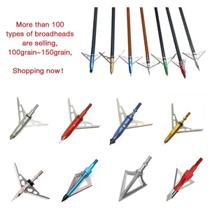 2-Blade Screw-In Mechanical Broadheads Archery 50mm Cutting Diameter 100 Grain Steel Sharp Arrowheads For Outdoor Hunting