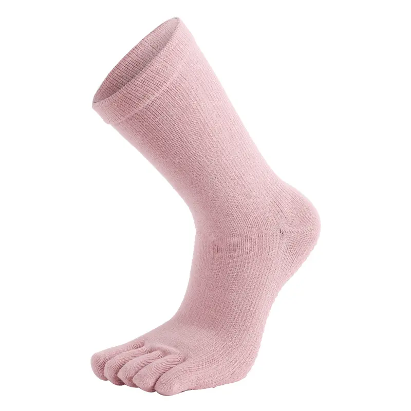Middle tube split toe anti-skid Yoga socks whole body rubber tendon plain color sports wear-resistant autumn and winter floor so