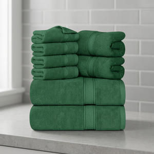 Ensemble de serviettes de bain de luxe en microfibre couleur unie, séchage rapide, vert, rectangulaires, tissées, pour hôtel, adultes - Product Image 1