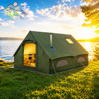 Grande tente de camping familiale gonflable de luxe portable quatre saisons, double couche Oxford 300D, imperméable, résistante aux UV, installation rapide en extérieur