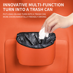 Cubo de Basura Universal de Lujo para Auto con Logotipo Personalizado, Caja de Almacenamiento para Puerta, Bolsa Organizadora Colgante Plegable para Respaldo de Asiento, de Cuero, Portátil, de 1-3L, YS - Product Image 4