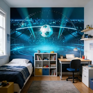 Papier peint mural de football pour les passionnés de football, décoration murale pour salon, chambre à coucher, chambre de garçons, toile murale terrain de football - Product Image 4