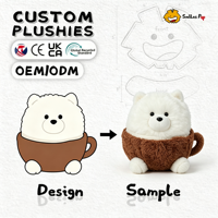 Peluche Chien Samoyède Mignon Personnalisé OEM, Tasse à Café, Cadeau Enfant, Mascotte d'Entreprise Personnalisée, Haute Qualité CE CPC, Vente Chaude