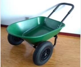 Pneumatic Wheel <strong>Plastic</strong> &amp; Metal Heavy Duty Garden Wheelbarrow with Easy Assembly for Farm and Construction Use - Product Image 3