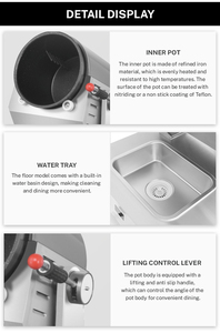<span class=keywords><strong>Cuiseur</strong></span> d'aliments intelligent antiadhésif personnalisé commercial <span class=keywords><strong>Robot</strong></span> Machine de cuisson friteuse automatique Machine à gaz cuisson automatique - Product Image 5