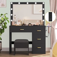 Coiffeuse moderne blanche avec miroir éclairé sur pied, éclairage réglable, multifonctionnelle, pour chambre et salon