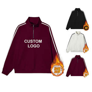 Tùy Chỉnh Của Phụ Nữ Quá Khổ Cổ Điển Lông Cừu Áo 420 Gram Cotton Dài Tay Áo Quý Zip Áo Màu Khối Thiết Kế Cho Mùa Đông - Product Image 3