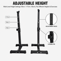 Support de Squat Pliable en Acier Réglable avec Supports de Bench Press pour Barre et Support Portable pour Haltères pour la Sécurité en Musculation