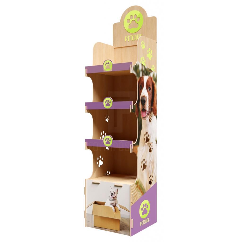 Modern Cardboard Floor Stand Display Racks for Pet Food & Grooming Accessories-Easy Assembly Storage — view 4