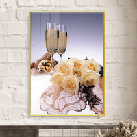Moderne Vente Chaude Fleurs Simple Conception Créative Cristal Porcelaine Paysage Mural Art Cadre pour Salon Peinture Décorative