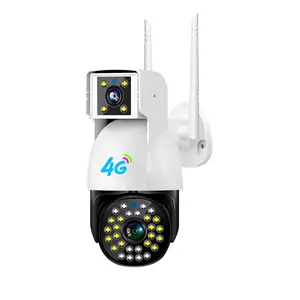 V380 4G TF Card Camera 4 PM impermeabile Dual Lens Outdoor Night Vision telecamera di sicurezza PTZ Audio bidirezionale