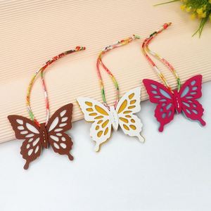 Low Moq New Design <b>Cheap</b> Colorful Leather butterfly Pendant with Cotton Rope for Personalized Leather Bag - Product Image 3