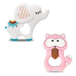 Meilleure vente dessins animés animaux pendentifs en silicone <span class=keywords><strong>de</strong></span> qualité alimentaire dentition soins bébé trucs jouets molaires bébé dentition - Product Image 1