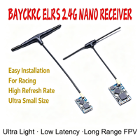 Récepteur Nano BAYCKRC ELRS 2.4G PA+LNA 100mW avec Télémétrie et Protocole CRSF, Mini RX Longue Portée pour Drone FPV Whoop Cinewhoop