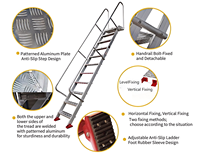 Échelle suspendue mobile en alliage d'aluminium OEM/ODM personnalisable pour intérieur et extérieur, échelle à marches adaptable pour usage domestique et industriel