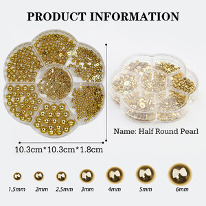 Autocollants pour ongles en perles colorées, demi-ronds, entièrement ronds, décorations en perles Aurora pour accessoires de manucure - Product Image 3