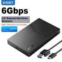 EAGET E60-1 OEM Case per Disco Rigido SATA 2.5 USB 3.0 5Gbps in Plastica ABS con Logo Personalizzato, Supporta Unità SATA per Computer Desktop e SSD