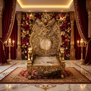 เก้าอี้บัลลังก์ทรงสูงหรูหราสำหรับงานแต่งงาน ของตกแต่งบ้าน เฟอร์นิเจอร์เก้าอี้ราชวงศ์ ราคาถูก - Product Image 5