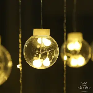 Natal Leds Warm Wishing Ball String Lights 8 modos de luzes para decoração do casamento com iluminação remota do feriado