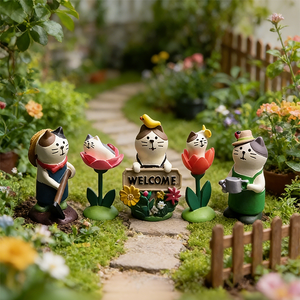 Adorno Pequeño de Resina con Diseño de Gato y Rana, Estilo Japonés ZAKKA, para Jardín o Granja, Artesanía en Miniatura - Product Image 2