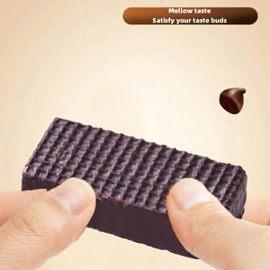 Venta al por mayor Halal Certificado Saludable Chocolate Snack Sandwiches Alta calidad Exótico 0 Caña Azúcar Oblea Galletas Textura Crujiente Dulce - Product Image 2