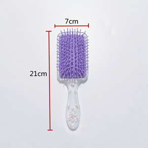 Cepillo rectangular para el cuidado del cabello, cepillo de pelo transparente de arcoíris, bolas de espuma, pines coloridos, cepillo de pelo de paleta, directo de fábrica - Product Image 2