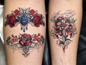 Pegatinas de tatuajes temporales personalizadas para mujeres, para cubrir cicatrices; diseños de brazo, pecho, mariposa y flor - Product Image 3