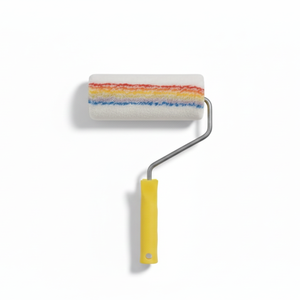 18 cm Acrylverfroller met kleurrijke strepen en duurzaam kunststof handvat voor professioneel gebruik - Product Image 1