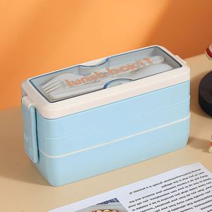 Upgrade Bento <b>Lunch</b> Box Bento Box for Kids and Adults Reusable Meal Prep Containers with Fork and Spoon - Product Image 3