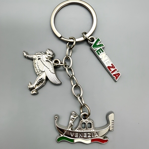 Porte-clés personnalisé en métal avec plusieurs breloques sur le thème du tourisme <span class=keywords><strong>Finlande</strong></span> Dubaï, souvenirs touristiques des villes de Lapland et Venise - Product Image 4