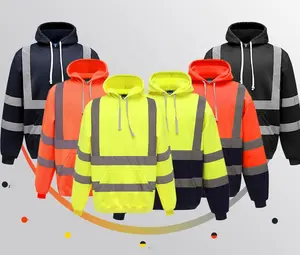 עיצוב חדש רפליטות בטיחות ז 'קט חורף בגדי עבודה מוסתרים עם ברדס מרופד עמיד למים
