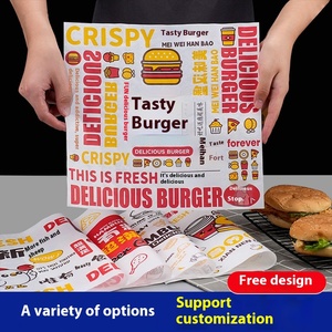 Customized Oil-Resistant Coated <strong>Paper</strong> for Food Packaging <strong>Color</strong> Printing for Hamburgers French Fries &amp; Cakes for Wrapping - Product Image 3