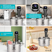 Cuisinière lente électrique portable en acier inoxydable de 32 L, étanche, contrôlée par application, minuterie numérique automatique, classe énergétique