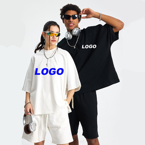 Camiseta de hombre de algodón 100% personalizada para fabricantes, de punto, corte holgado extragrande, de alto gramaje, con estampado de letras serigrafiado, sin costuras. - Product Image 2