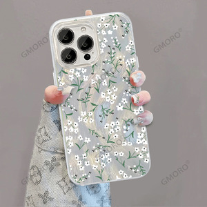 Coque de téléphone en fil de plumes scintillant à motif floral littéraire pour filles 17/16 <span class=keywords><strong>Pro</strong></span>, protection intégrale antichoc rigide - Product Image 3