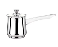 Cafetière arabe vintage, cafetière martelée Cezve Ibrik avec poignée en métal, cafetière grecque turque en acier inoxydable