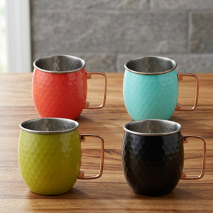 Stainless Steel Coloured Moscow Mule Beer <b>Mugs</b> with HANDGRIP Eco-Friendly Gift <b>Box</b> Packaging - Product Image 4